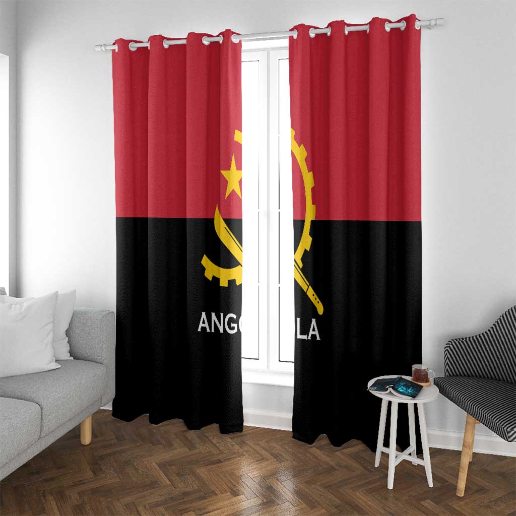 Angola Country Flag Window Curtain Virtus Unita Fortior