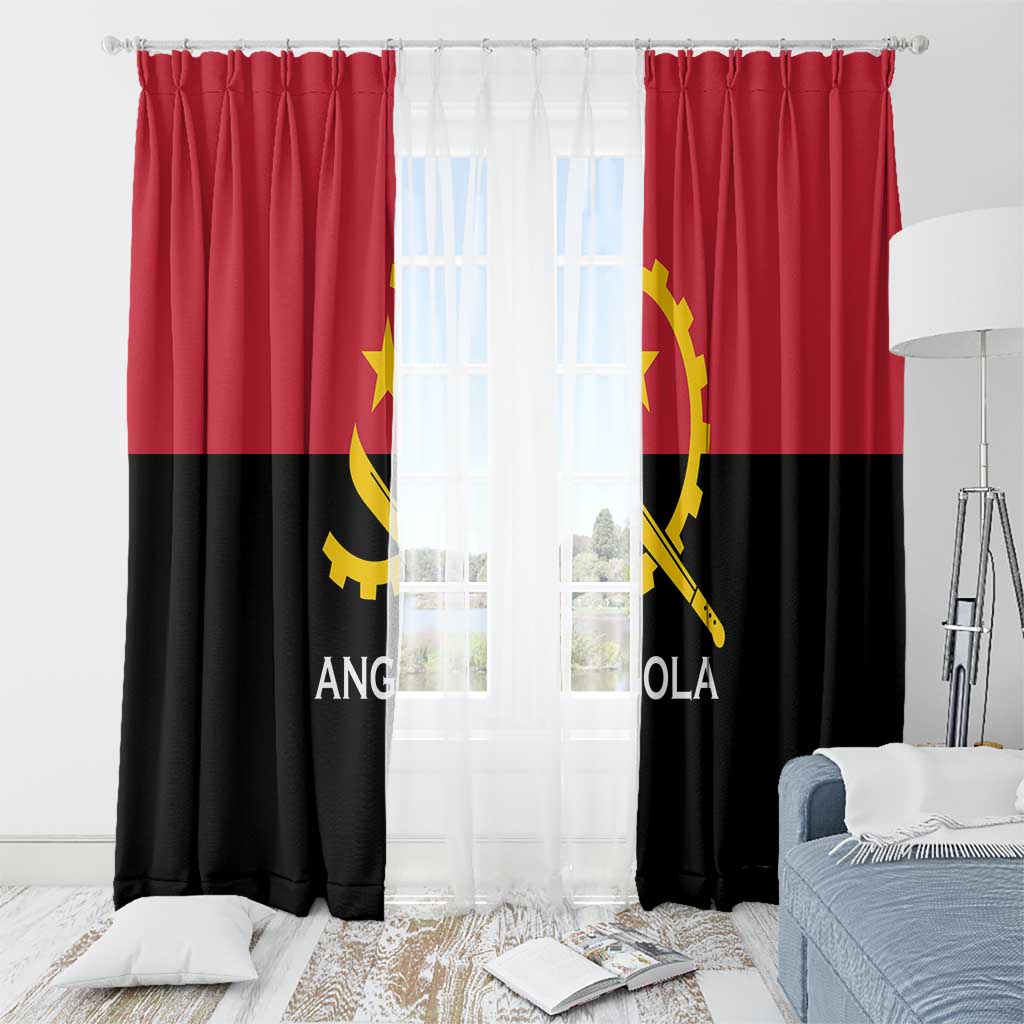 Angola Country Flag Window Curtain Virtus Unita Fortior