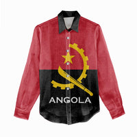 Angola Country Flag Women Casual Shirt Virtus Unita Fortior