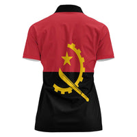 Angola Country Flag Women Polo Shirt Virtus Unita Fortior