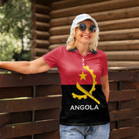 Angola Country Flag Women Polo Shirt Virtus Unita Fortior