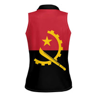 Angola Country Flag Women Sleeveless Polo Shirt Virtus Unita Fortior