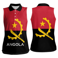 Angola Country Flag Women Sleeveless Polo Shirt Virtus Unita Fortior