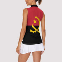 Angola Country Flag Women Sleeveless Polo Shirt Virtus Unita Fortior