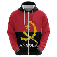 Angola Country Flag Zip Hoodie Virtus Unita Fortior