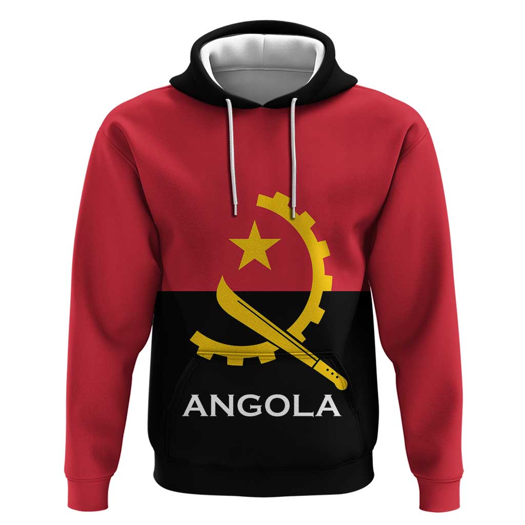 Angola Country Flag Zip Hoodie Virtus Unita Fortior