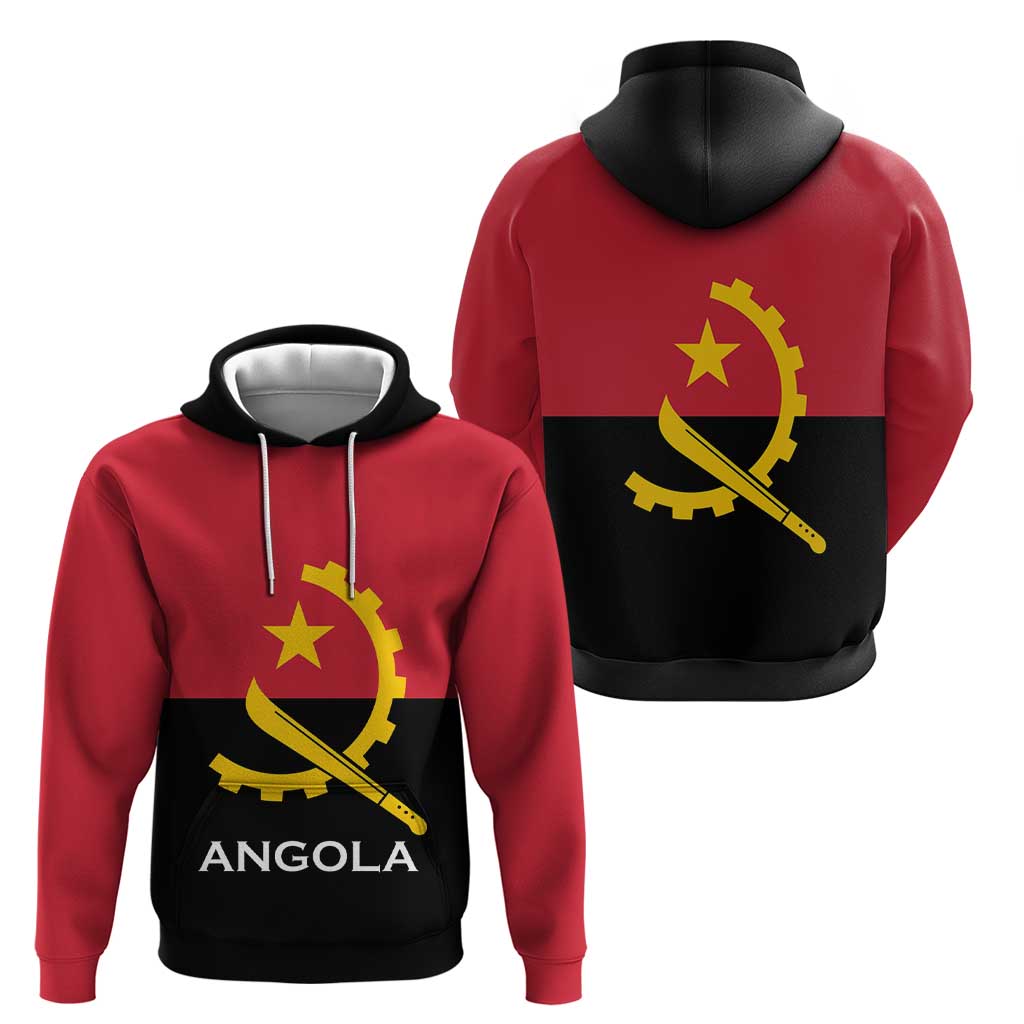 Angola Country Flag Zip Hoodie Virtus Unita Fortior