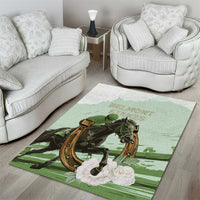 158th Anniversary Belmont Horse Racing Area Rug Run for the Carnations