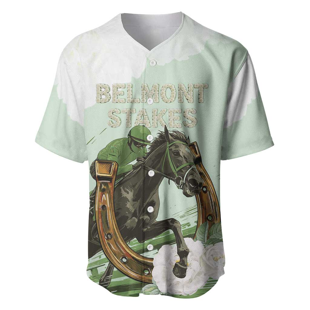158th Anniversary Belmont Horse Racing Baseball Jersey Run for the Carnations