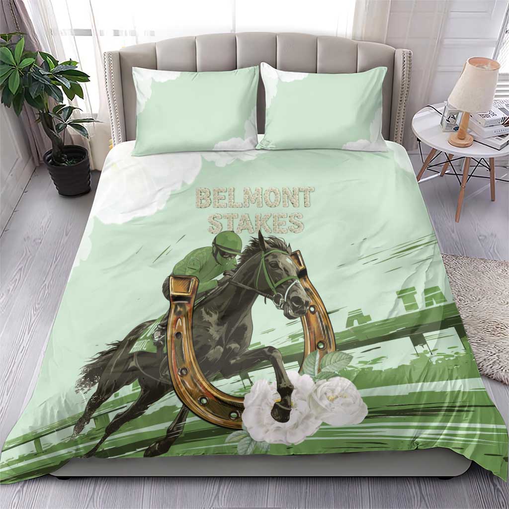 158th Anniversary Belmont Horse Racing Bedding Set Run for the Carnations