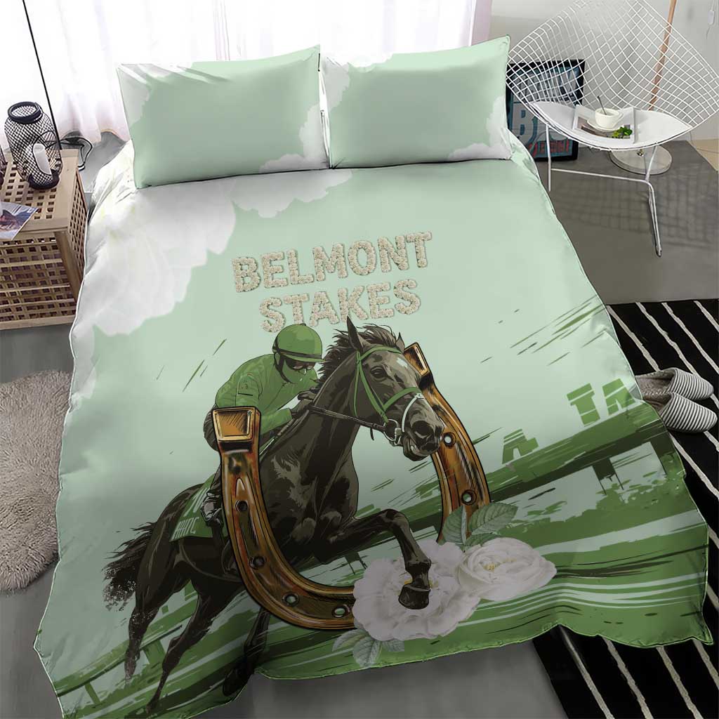 158th Anniversary Belmont Horse Racing Bedding Set Run for the Carnations