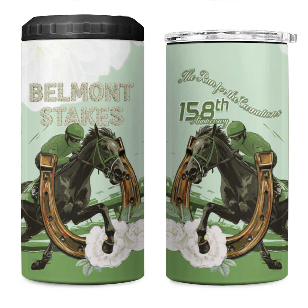 158th Anniversary Belmont Horse Racing 4 in 1 Can Cooler Tumbler Run for the Carnations