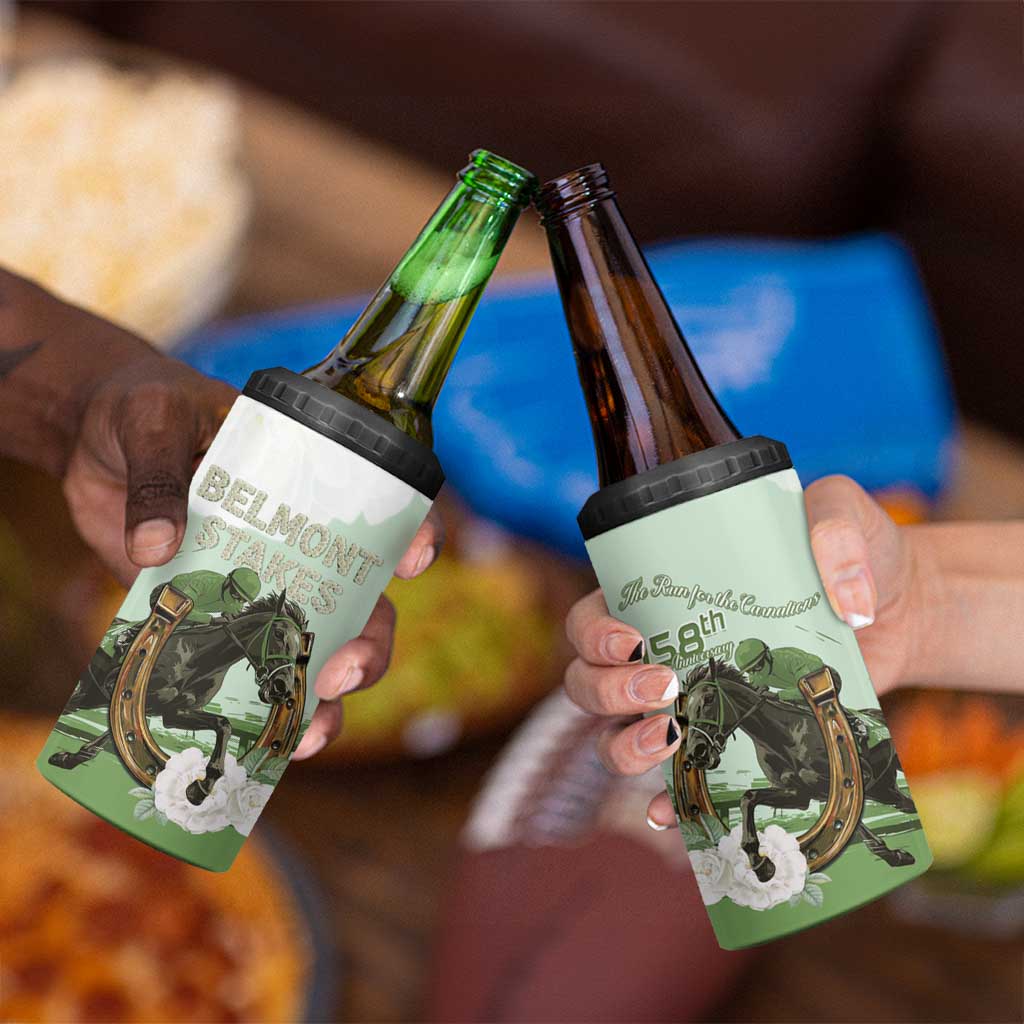 158th Anniversary Belmont Horse Racing 4 in 1 Can Cooler Tumbler Run for the Carnations