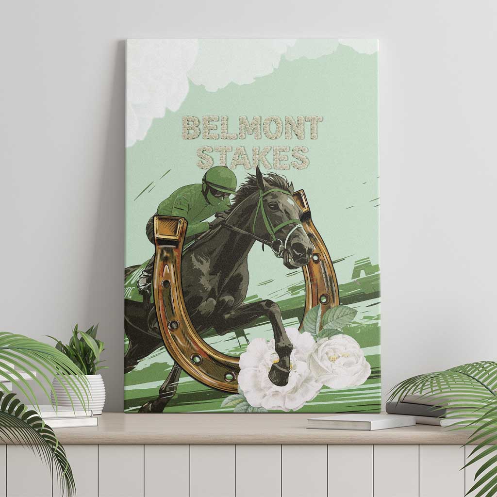158th Anniversary Belmont Horse Racing Canvas Wall Art Run for the Carnations