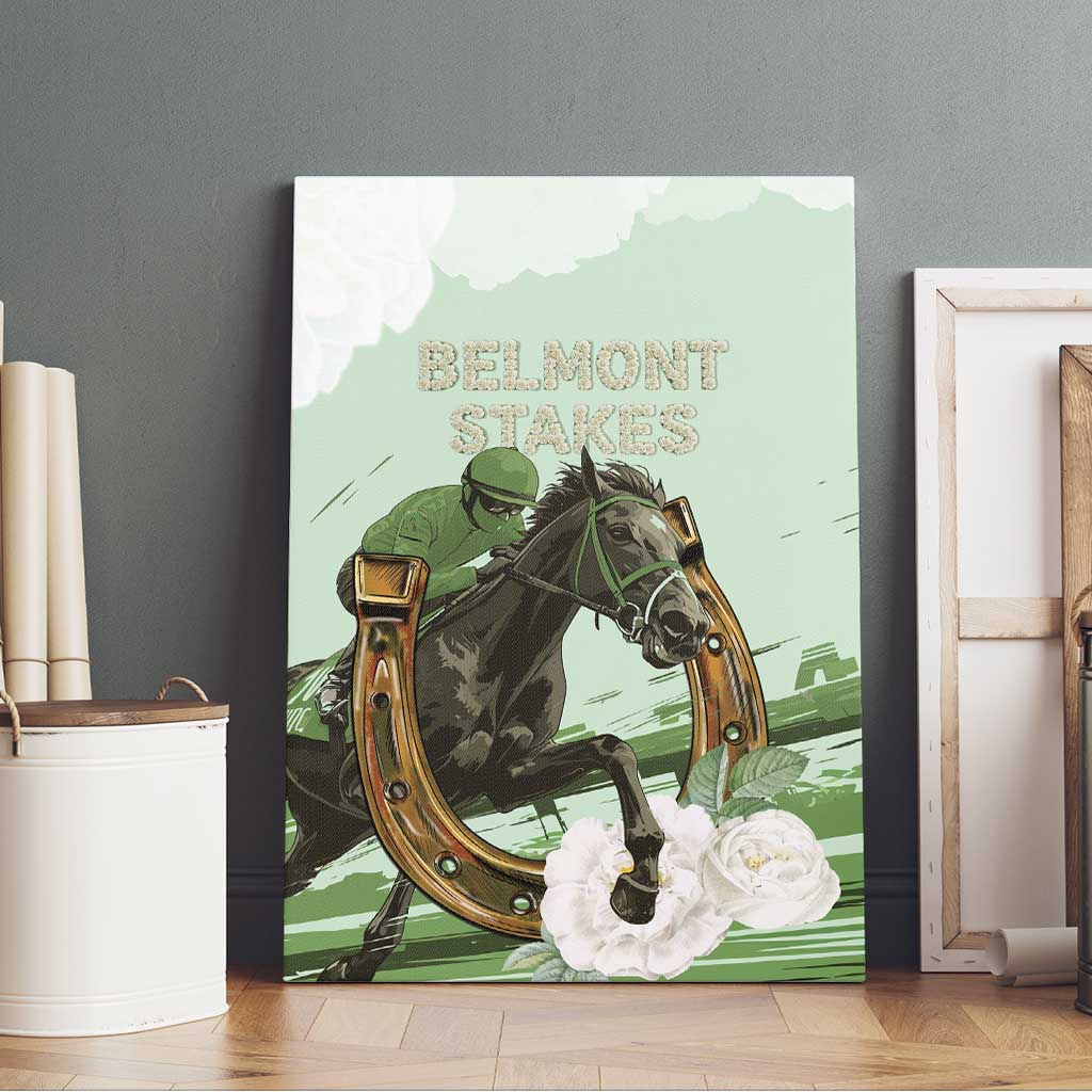 158th Anniversary Belmont Horse Racing Canvas Wall Art Run for the Carnations
