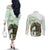 158th Anniversary Belmont Horse Racing Couples Matching Off The Shoulder Long Sleeve Dress and Long Sleeve Button Shirt Run for the Carnations