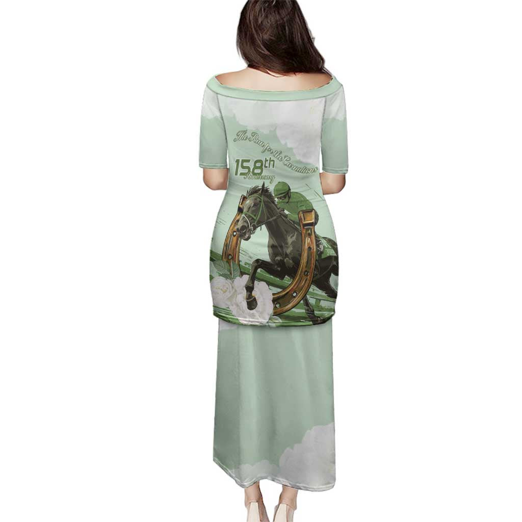 158th Anniversary Belmont Horse Racing Family Matching Puletasi and Hawaiian Shirt Run for the Carnations