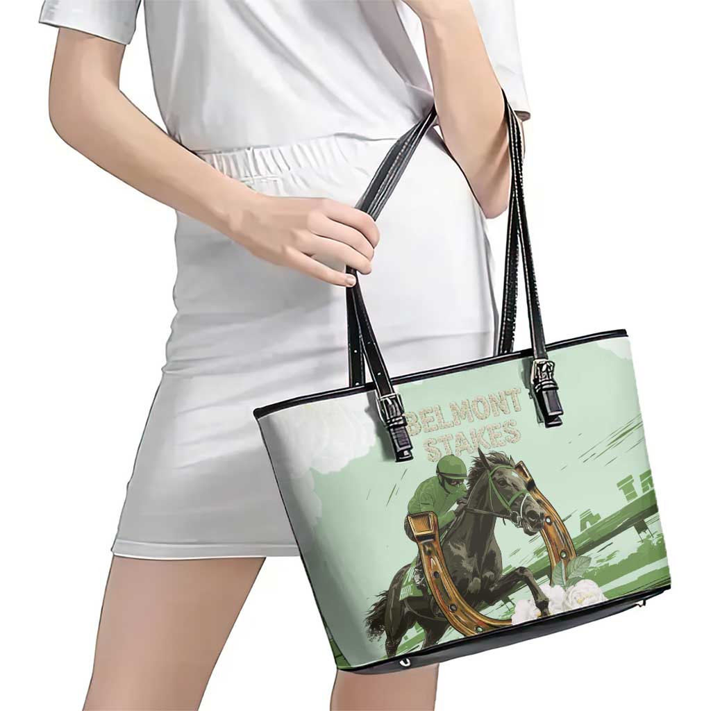 158th Anniversary Belmont Horse Racing Leather Tote Bag Run for the Carnations