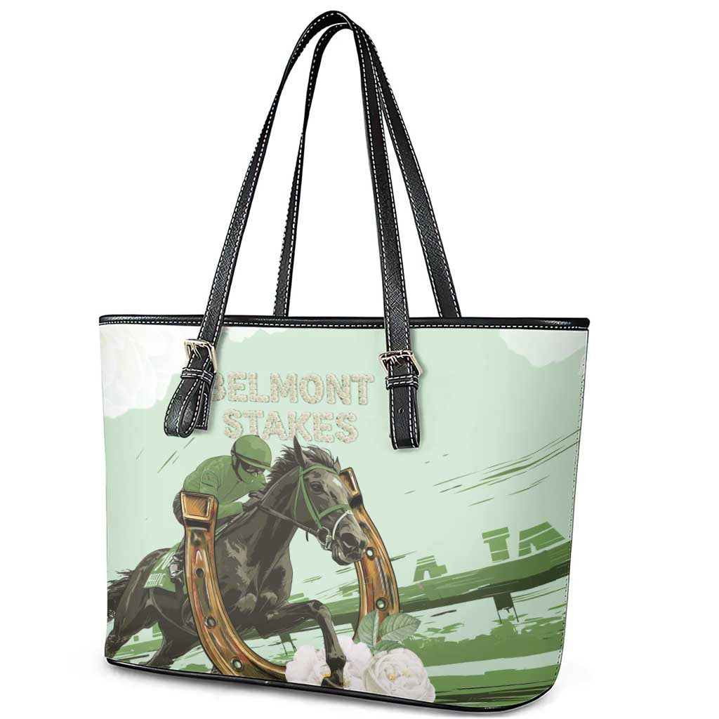 158th Anniversary Belmont Horse Racing Leather Tote Bag Run for the Carnations