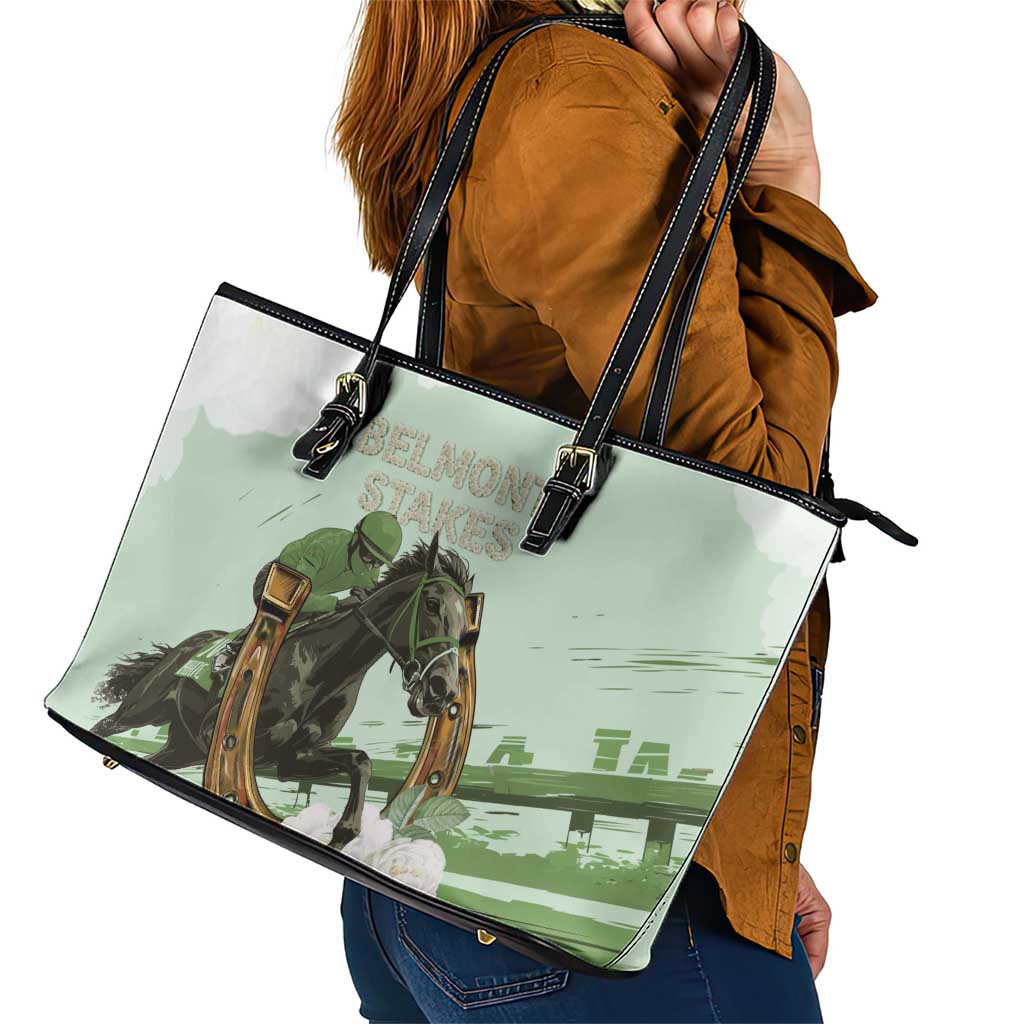 158th Anniversary Belmont Horse Racing Leather Tote Bag Run for the Carnations