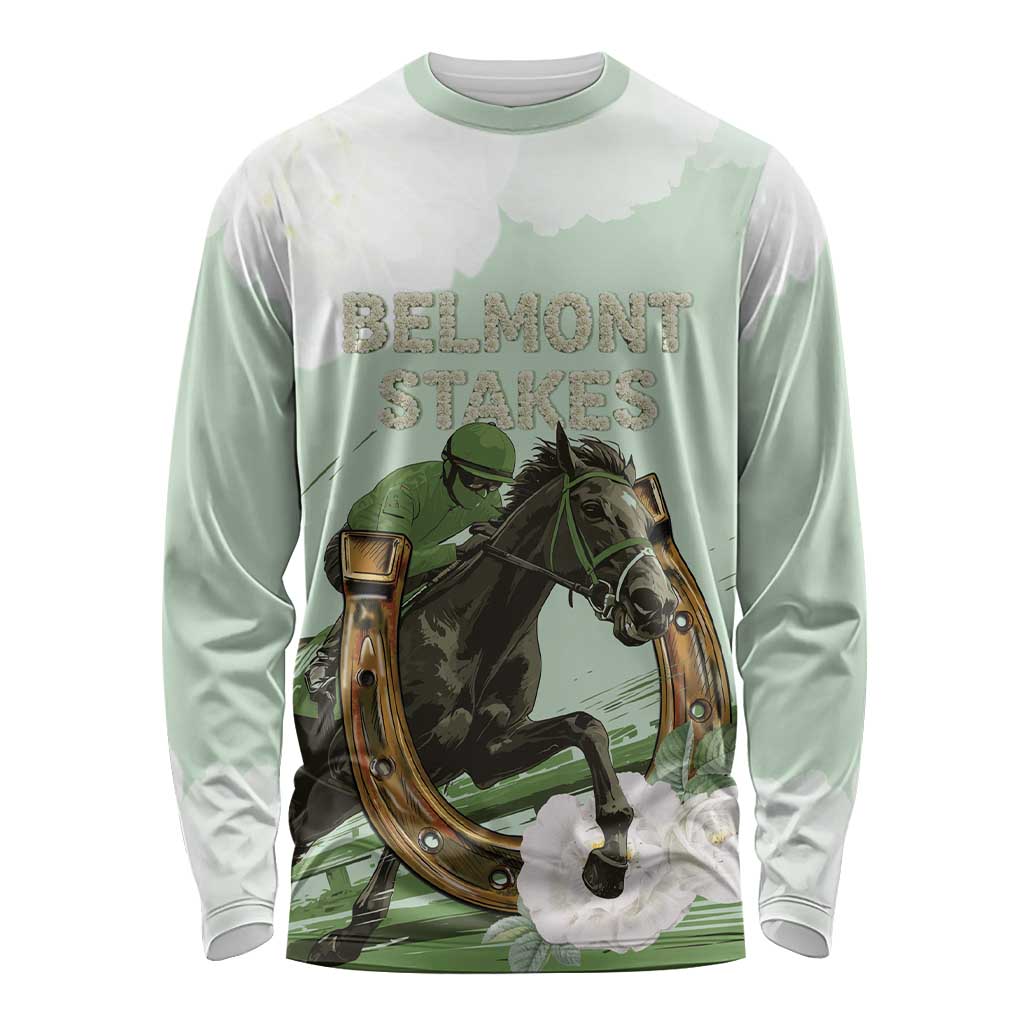 158th Anniversary Belmont Horse Racing Long Sleeve Shirt Run for the Carnations