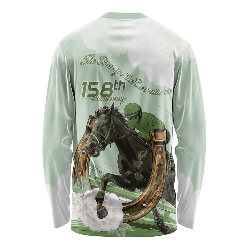 158th Anniversary Belmont Horse Racing Long Sleeve Shirt Run for the Carnations