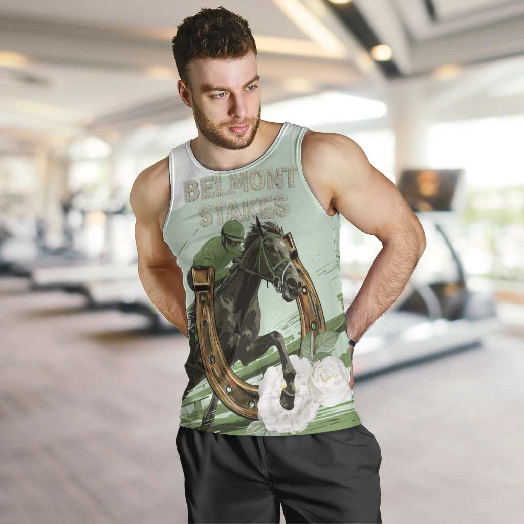 158th Anniversary Belmont Horse Racing Men Tank Top Run for the Carnations