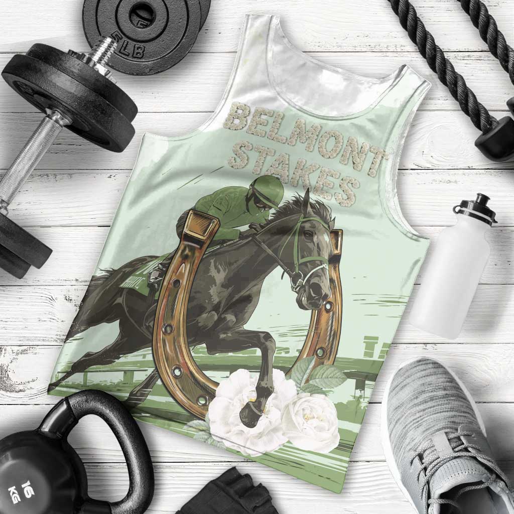 158th Anniversary Belmont Horse Racing Men Tank Top Run for the Carnations
