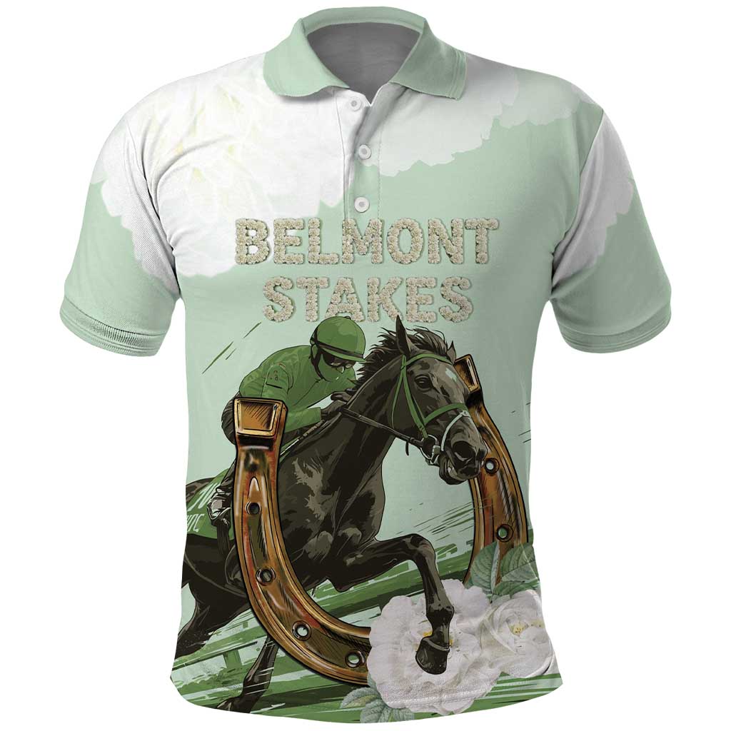 158th Anniversary Belmont Horse Racing Polo Shirt Run for the Carnations