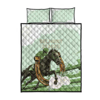 158th Anniversary Belmont Horse Racing Quilt Bed Set Run for the Carnations