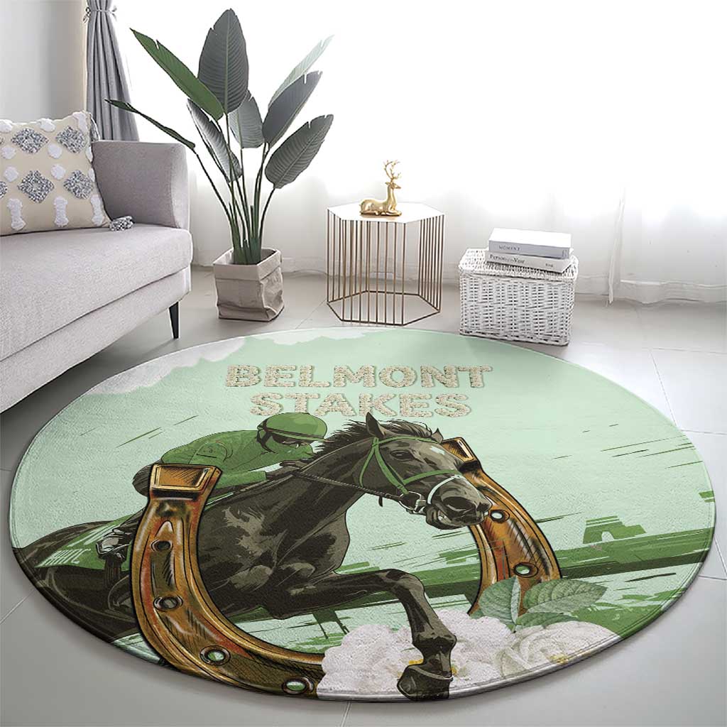 158th Anniversary Belmont Horse Racing Round Carpet Run for the Carnations