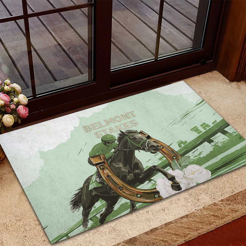 158th Anniversary Belmont Horse Racing Rubber Doormat Run for the Carnations