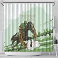 158th Anniversary Belmont Horse Racing Shower Curtain Run for the Carnations