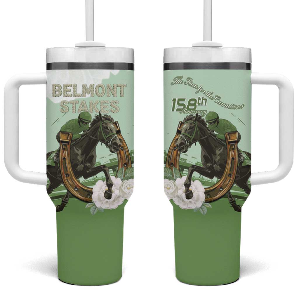 158th Anniversary Belmont Horse Racing Tumbler With Handle Run for the Carnations