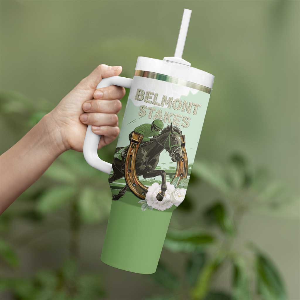 158th Anniversary Belmont Horse Racing Tumbler With Handle Run for the Carnations