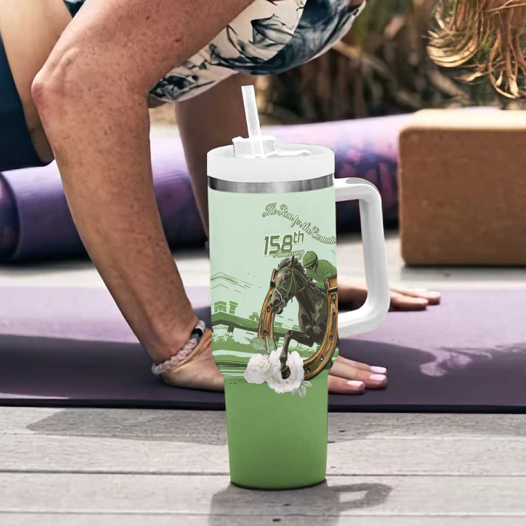 158th Anniversary Belmont Horse Racing Tumbler With Handle Run for the Carnations