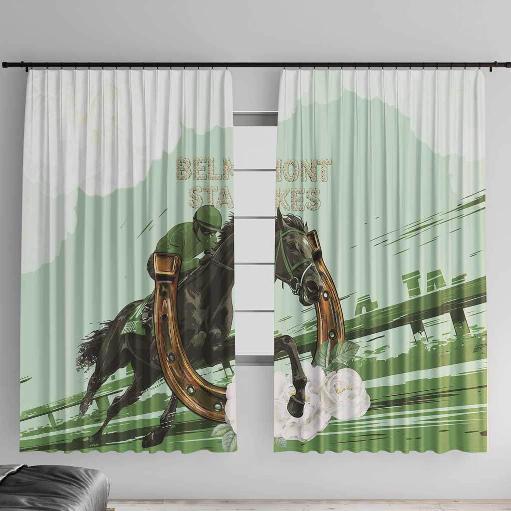 158th Anniversary Belmont Horse Racing Window Curtain Run for the Carnations