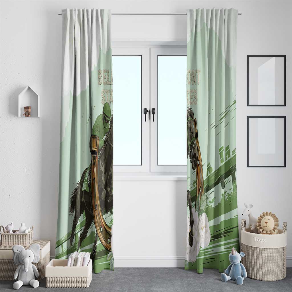 158th Anniversary Belmont Horse Racing Window Curtain Run for the Carnations