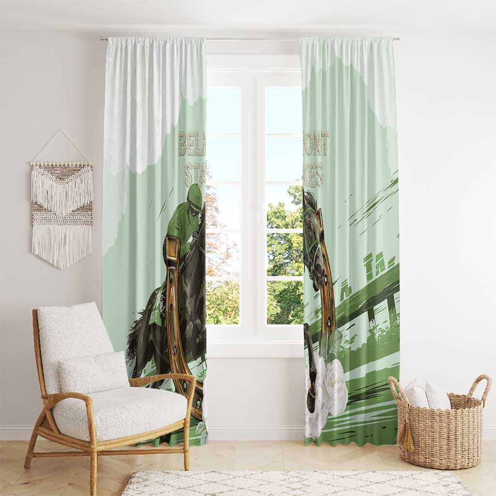 158th Anniversary Belmont Horse Racing Window Curtain Run for the Carnations