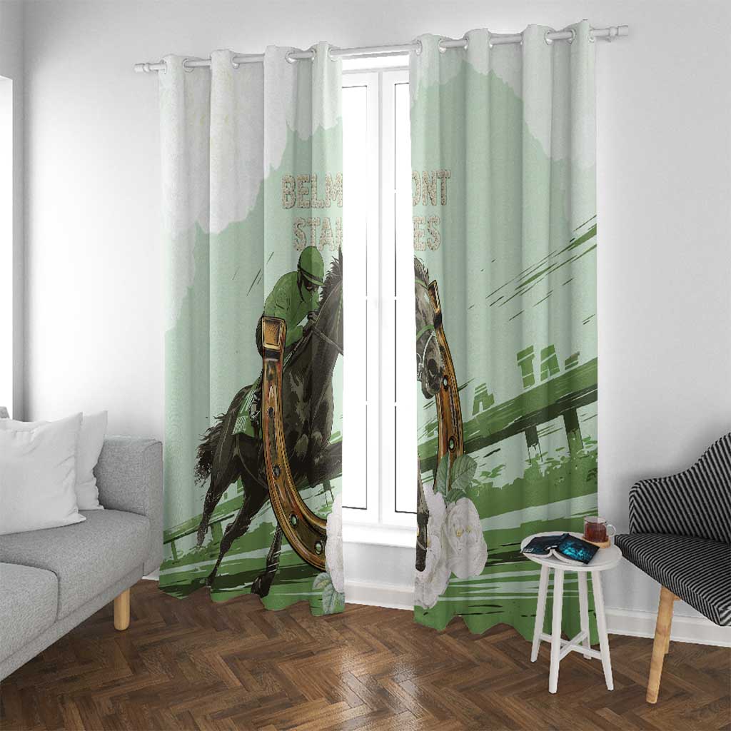 158th Anniversary Belmont Horse Racing Window Curtain Run for the Carnations