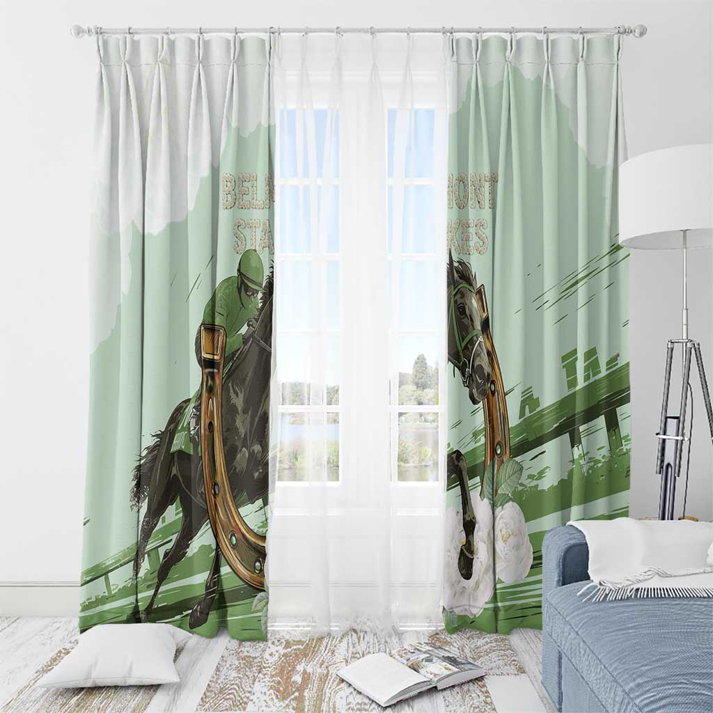 158th Anniversary Belmont Horse Racing Window Curtain Run for the Carnations