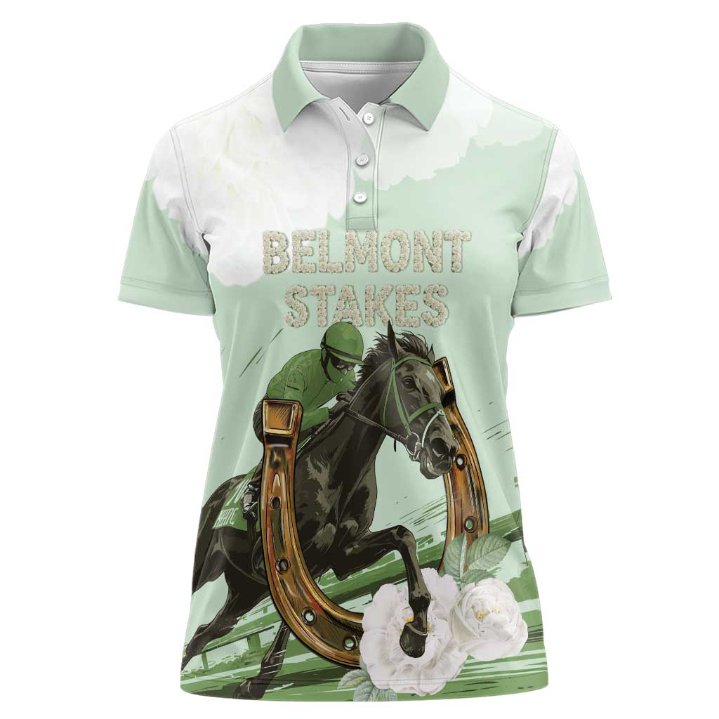 158th Anniversary Belmont Horse Racing Women Polo Shirt Run for the Carnations