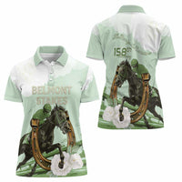 158th Anniversary Belmont Horse Racing Women Polo Shirt Run for the Carnations