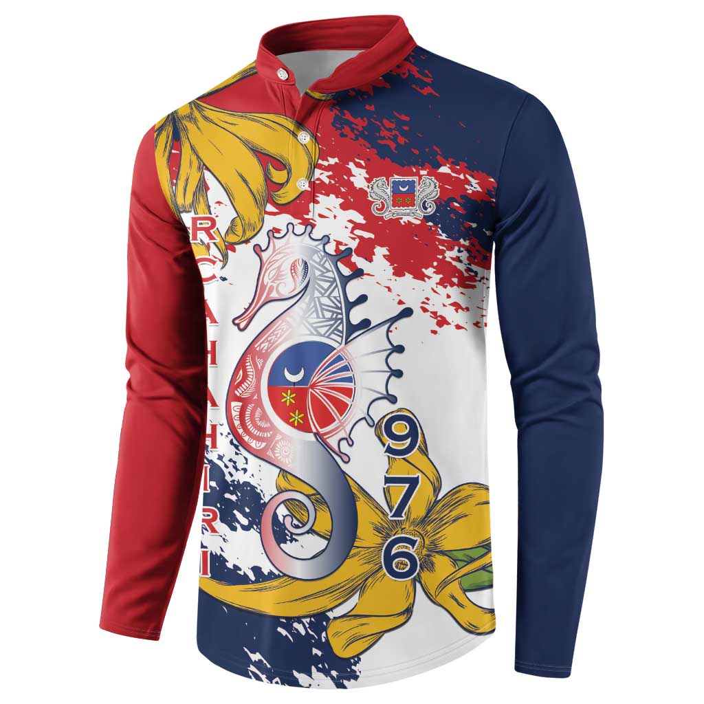 Ra Hachiri 976 Button Sweatshirt Mayotte Map With Ylang Ylang
