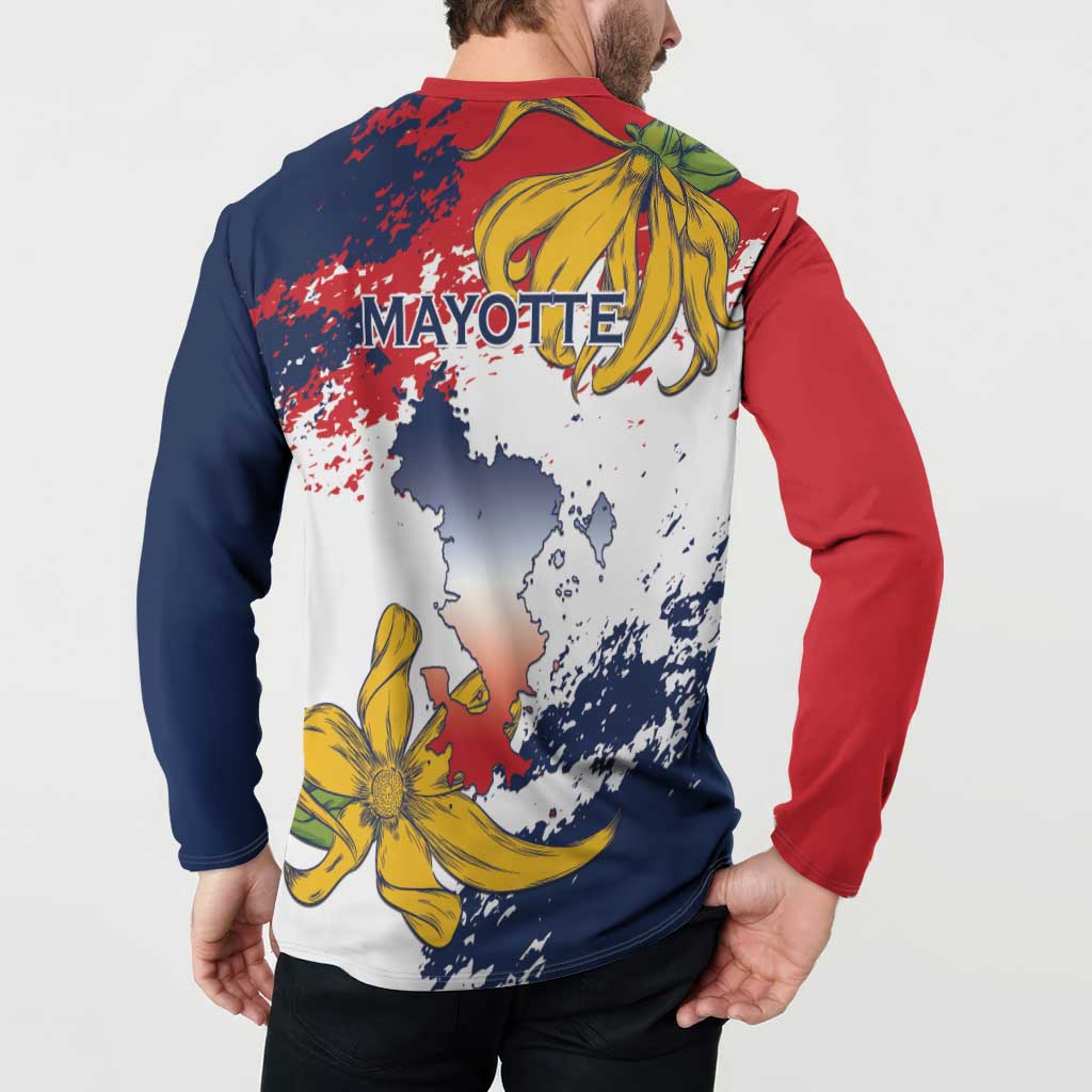 Ra Hachiri 976 Button Sweatshirt Mayotte Map With Ylang Ylang