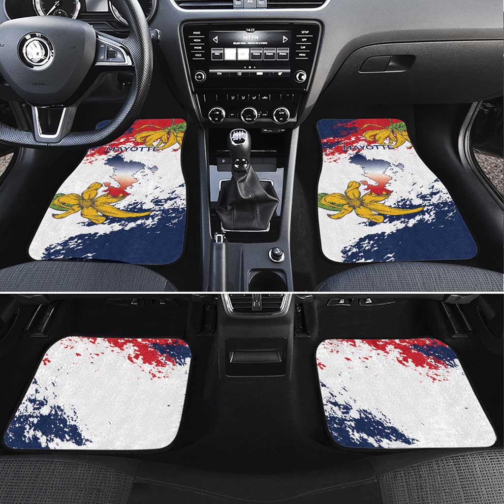 Ra Hachiri 976 Car Mats Mayotte Map With Ylang Ylang