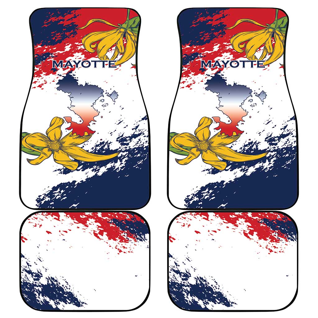 Ra Hachiri 976 Car Mats Mayotte Map With Ylang Ylang