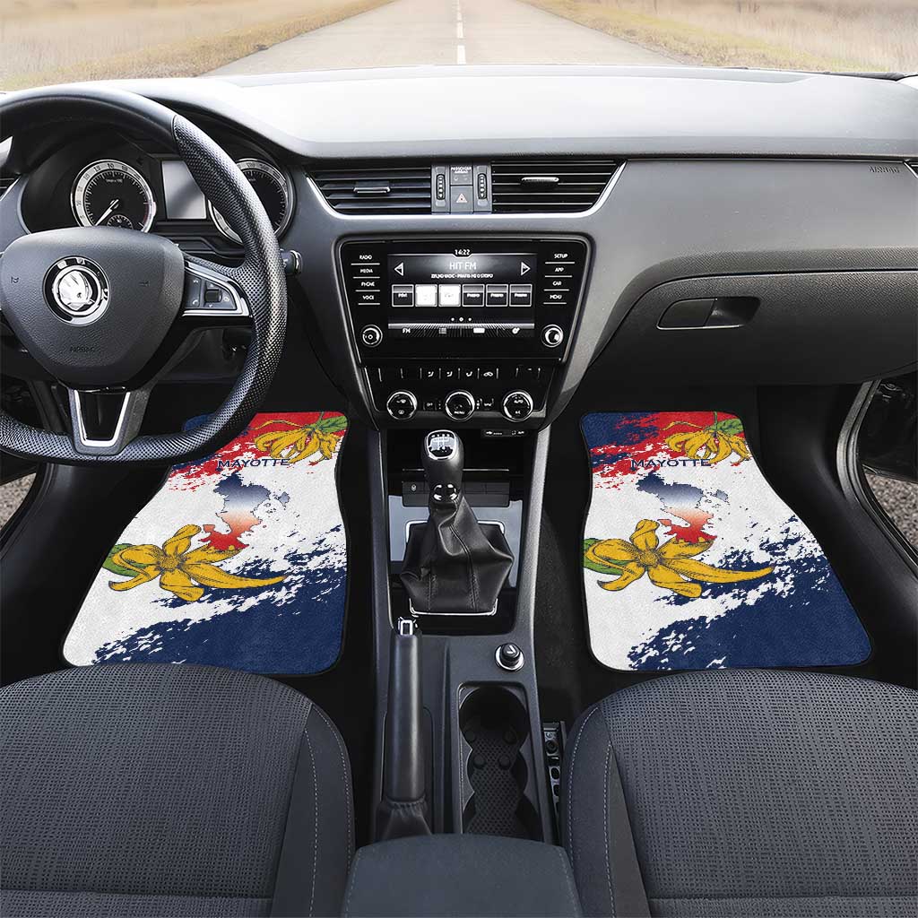 Ra Hachiri 976 Car Mats Mayotte Map With Ylang Ylang