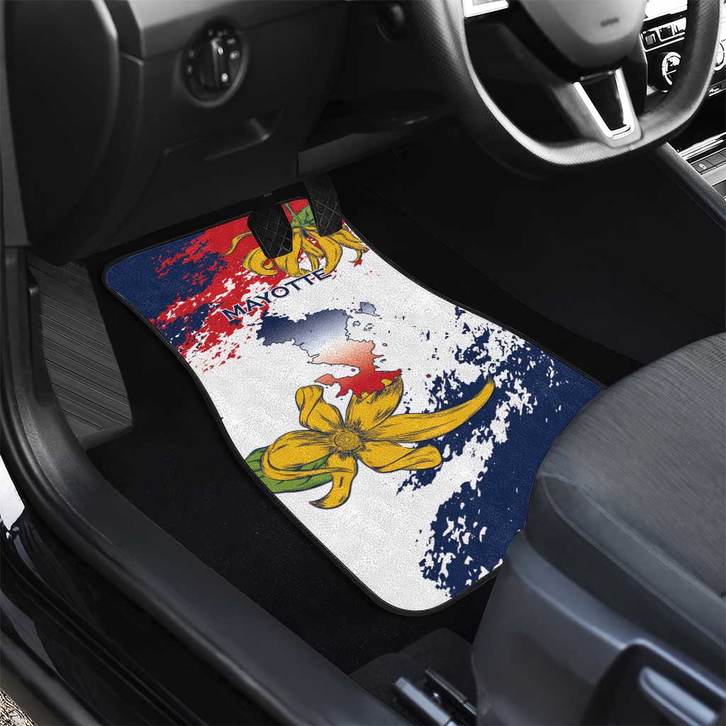 Ra Hachiri 976 Car Mats Mayotte Map With Ylang Ylang