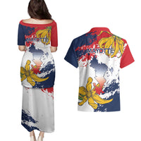 Ra Hachiri 976 Couples Matching Puletasi and Hawaiian Shirt Mayotte Map With Ylang Ylang